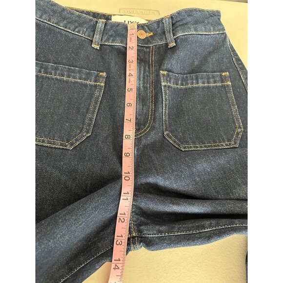 JJXX Wide Leg High Waist Jeans Size 27 Inseam 32 Patch Pockets Dark Wash New - Picture 6 of 10